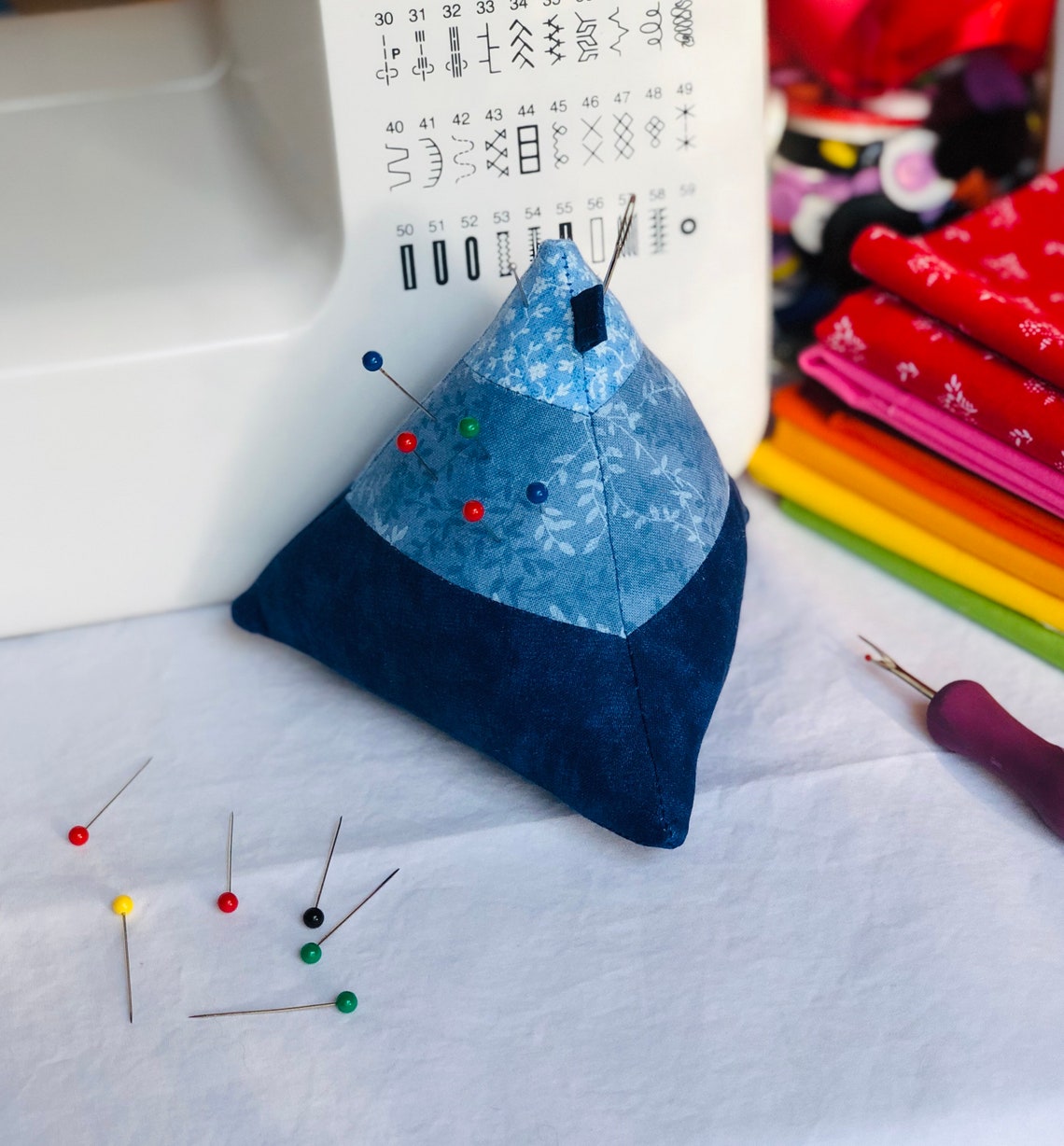 Blue Pyramid Pin CushionPattern WeightFabric WeightSewing Etsy