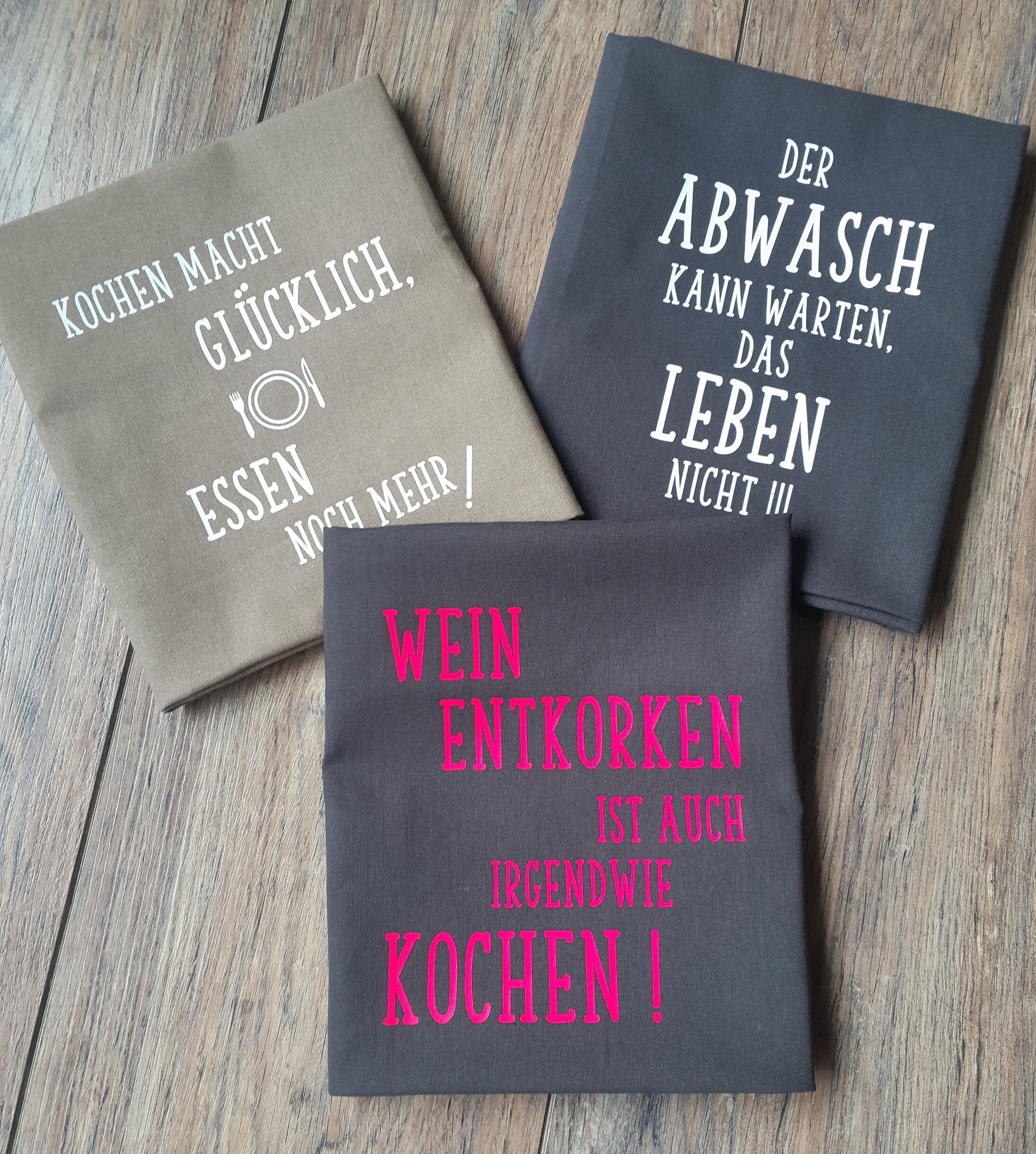 Geschirrtuch mit Spruch | Lustige & ausgefallene Geschirrtücher | Baumwoll Küchenhandtuch | Coole Sprüche für die Küche | Küche Deko