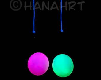 Set di Poi attivi fosforescenti/LED/UV e custodia per il trasporto fatta a mano