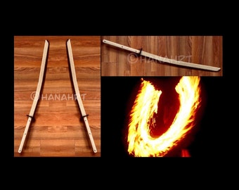 Katana di fuoco con/senza copertura dello stoppino