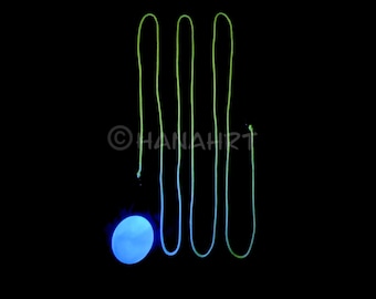 Set di freccette attive con corda che si illuminano al buio/LED/UV e custodia per il trasporto fatta a mano