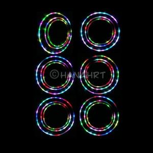 Hula Hoop plegable con luz LED y UV activo con o sin bolsa de transporte hecha a mano