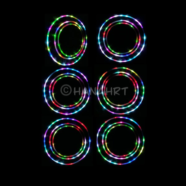 Collapsible LED/UV active Hula Hoop with/without Handmade Carry Pouch