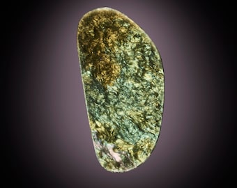 Samt Regenbogen Obsidian Scheibe, Abstrakte Form, Manto Huichol