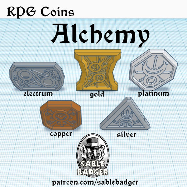 3d Printed D&d Coin Set Etsy