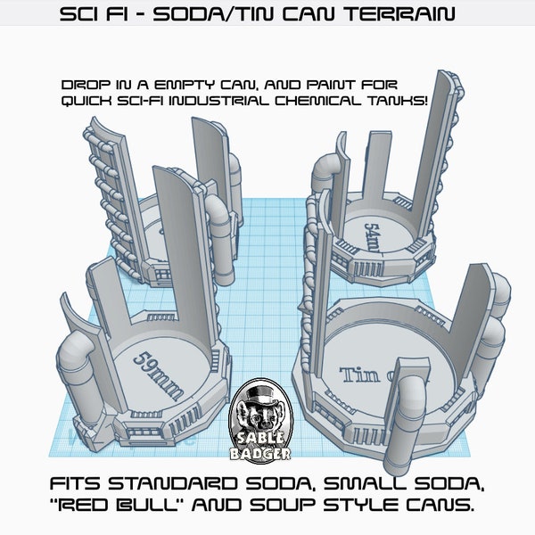 Make a chemical tank using your soda cans| Kit with four variations | wargaming terrain terrain | fantasy buildings | DND