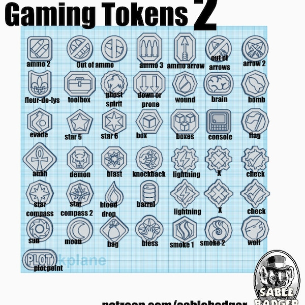 Board game token set, token set 2,  use for any board game or wargame Objective markers for board games