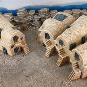 Desert town houses for Science fiction games like SW legion, WH 40K etc