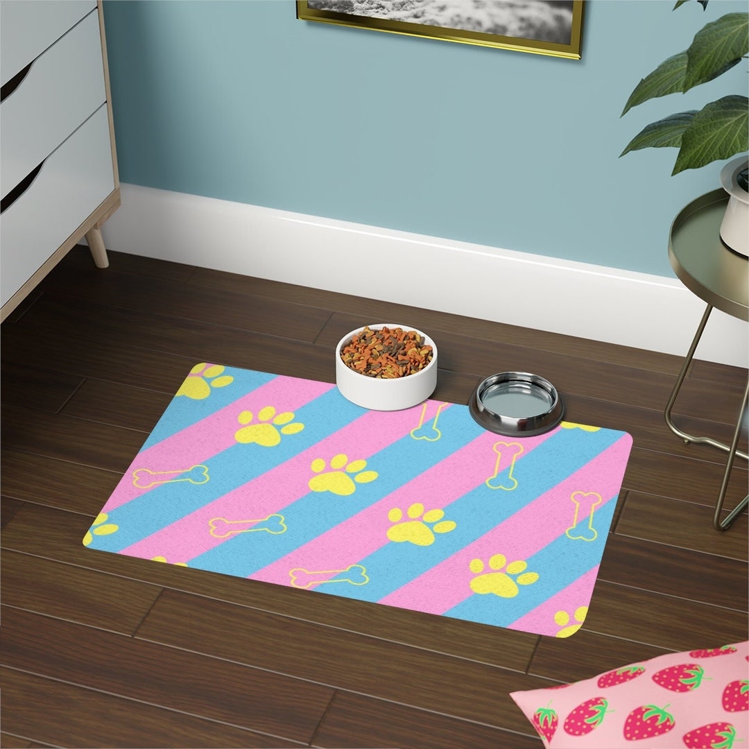 Paw Prints Pet Food Mat For Cats And Dogs Pink And Blue Pet Etsy paw-prints-pet-food-mat-for-cats-and-dogs-pink-and-blue-pet-etsy