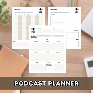 Podcast Planner Printables [Minimalist Design] 8.5 x 11 inches (Letter Size)