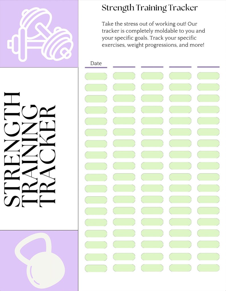 Strength Training Tracker - Etsy