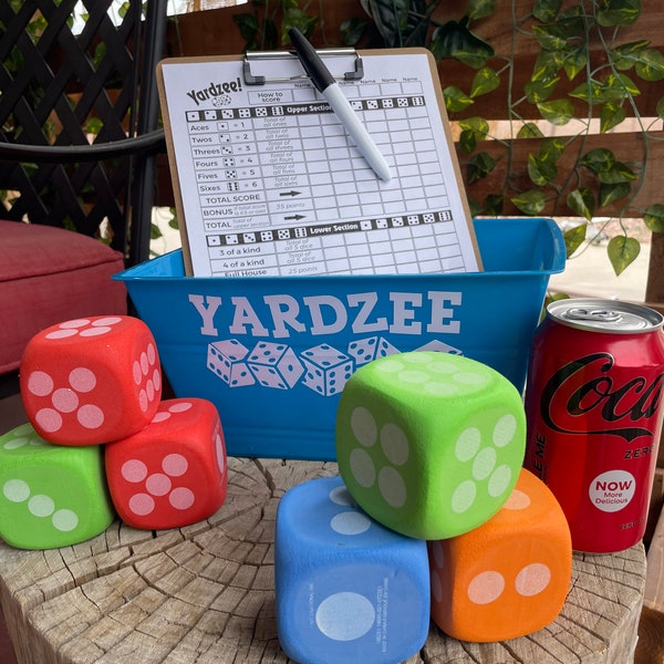 Small Backyard Games, Yardzee Lawn Game, Kids Outdoor Game, Outdoor Yahtzee Game, Housewarming Gift, Farkle Game, Birthday Party Game, Mini