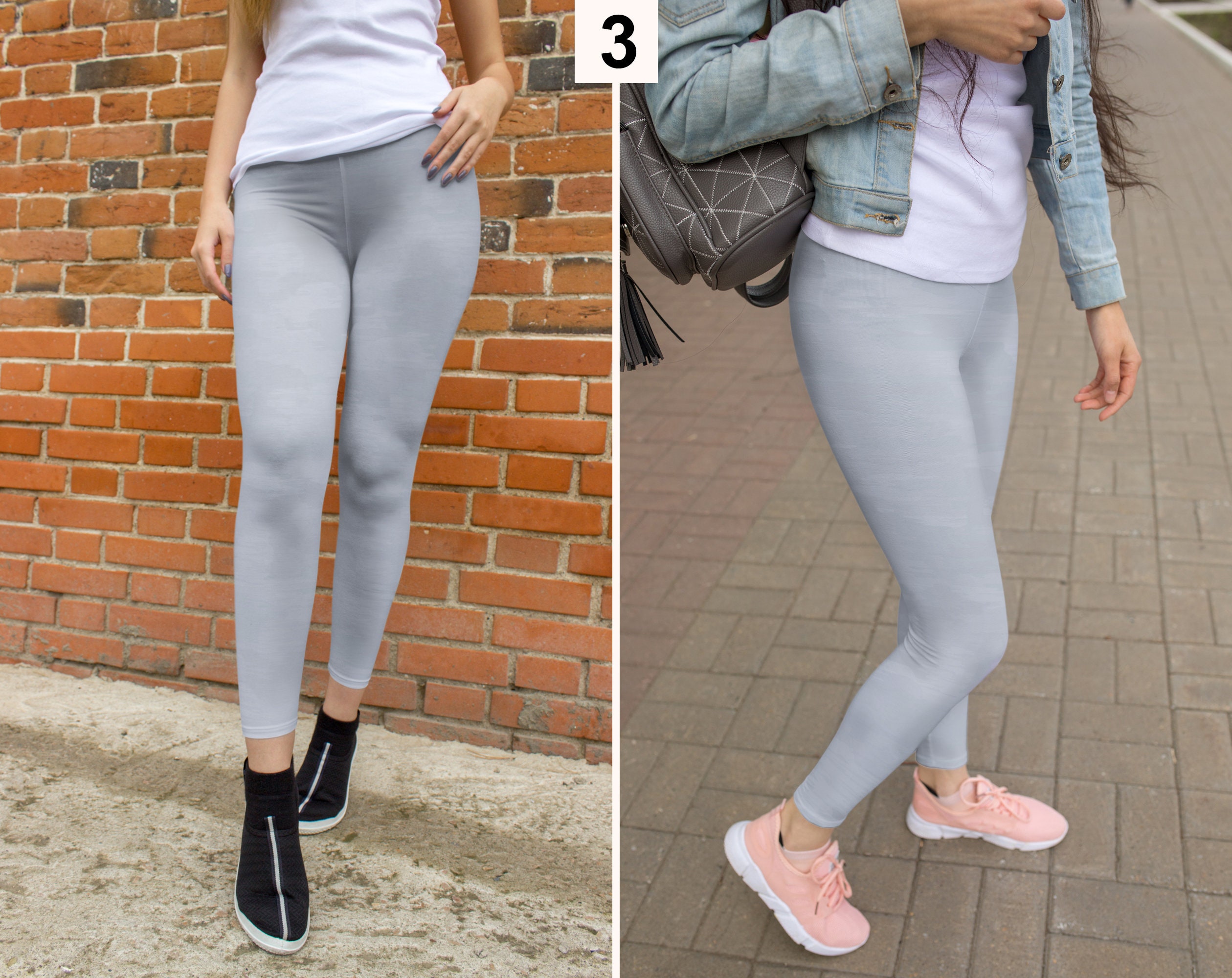 Heather Gray Leggings Grey Leggings Women's Etsy