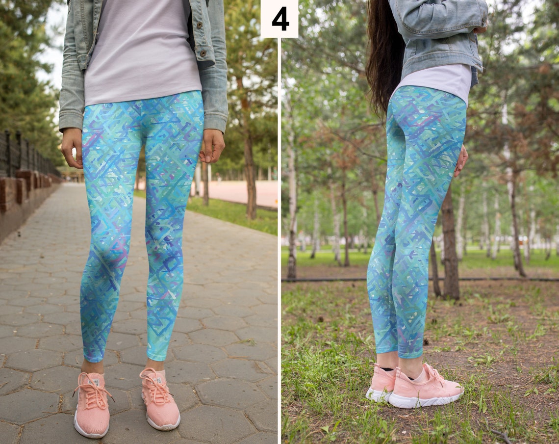 Mint Green Leggings Light Green Leggings Etsy