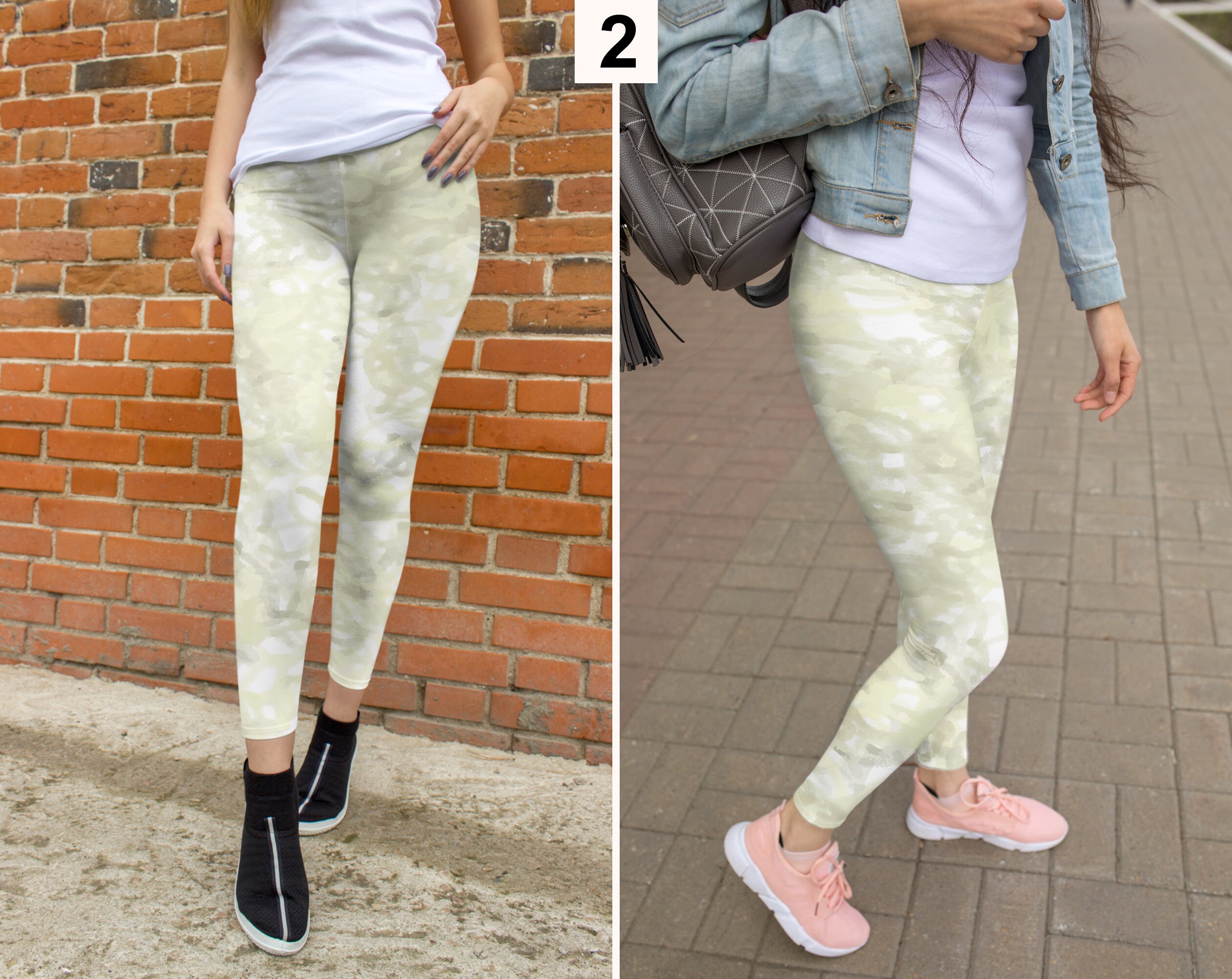 Cream Leggings Womens Cream Leggings Etsy