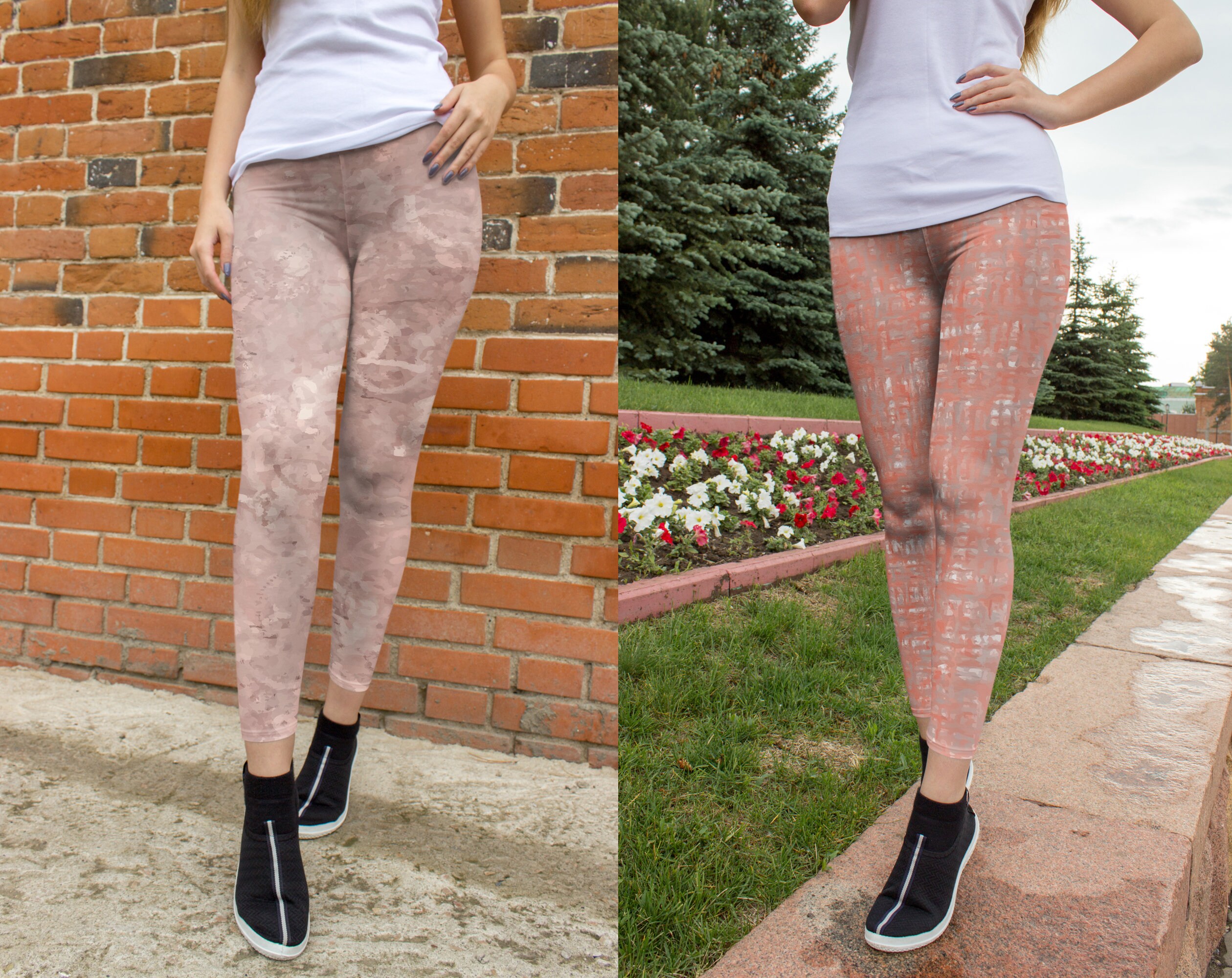 BlushFarbene Leggings Blush Pink Leggings Etsy