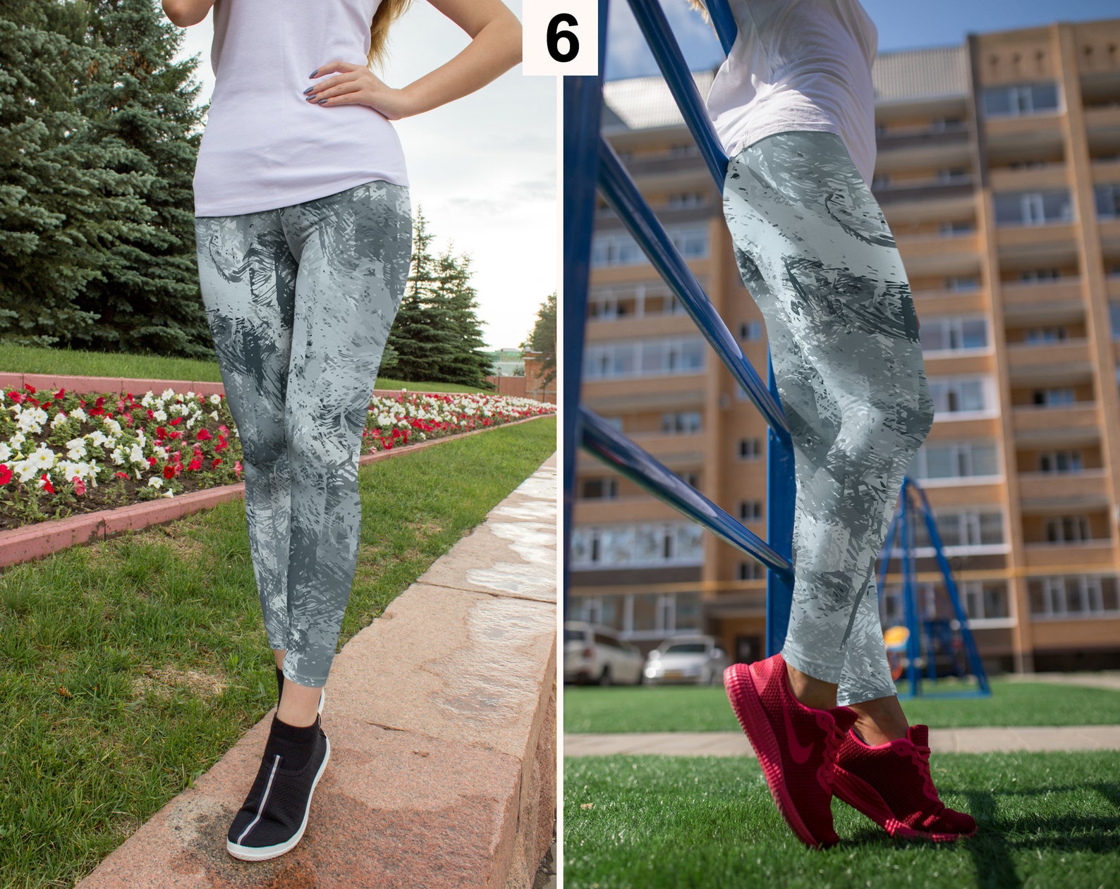 Blue Grey Leggings Grayish Blue Leggings Etsy