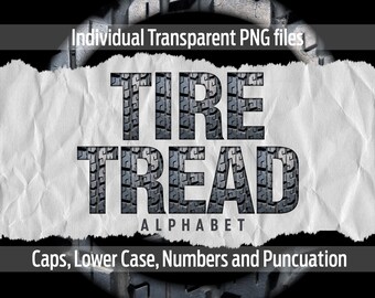 TIRE TREAD Alphabet #23: Printable transparent png files - clip art - cut files -digital art - cricut sublimation - overlays - download.