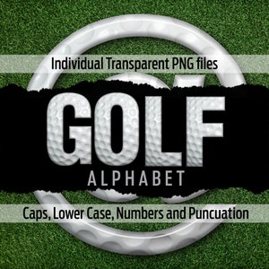 Alfabeto de GOLF n.° 27: archivos png transparentes imprimibles, imágenes prediseñadas, archivos de corte, arte digital, Cricut, sublimación, superposiciones, descarga digital.