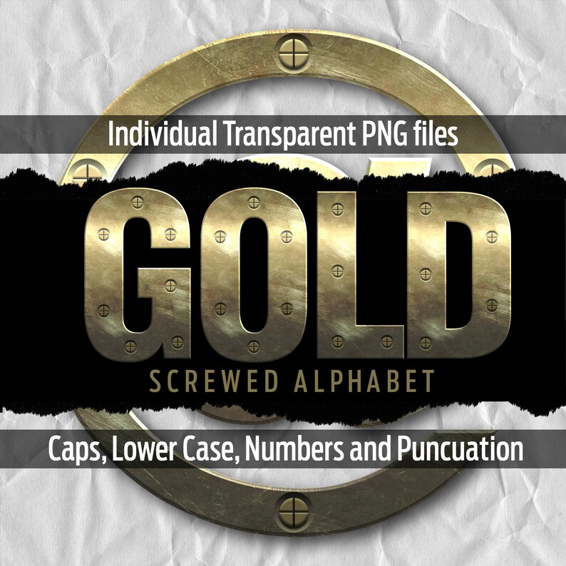 GOLD SCREWED Alphabet #83: Printable Transparent Png Files, Clip Art ...