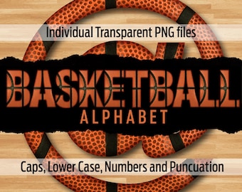 BASKETBALL Alphabet #29: Printable transparent png files - clip art - cut files -digital art - cricut, sublimation - overlays - digital