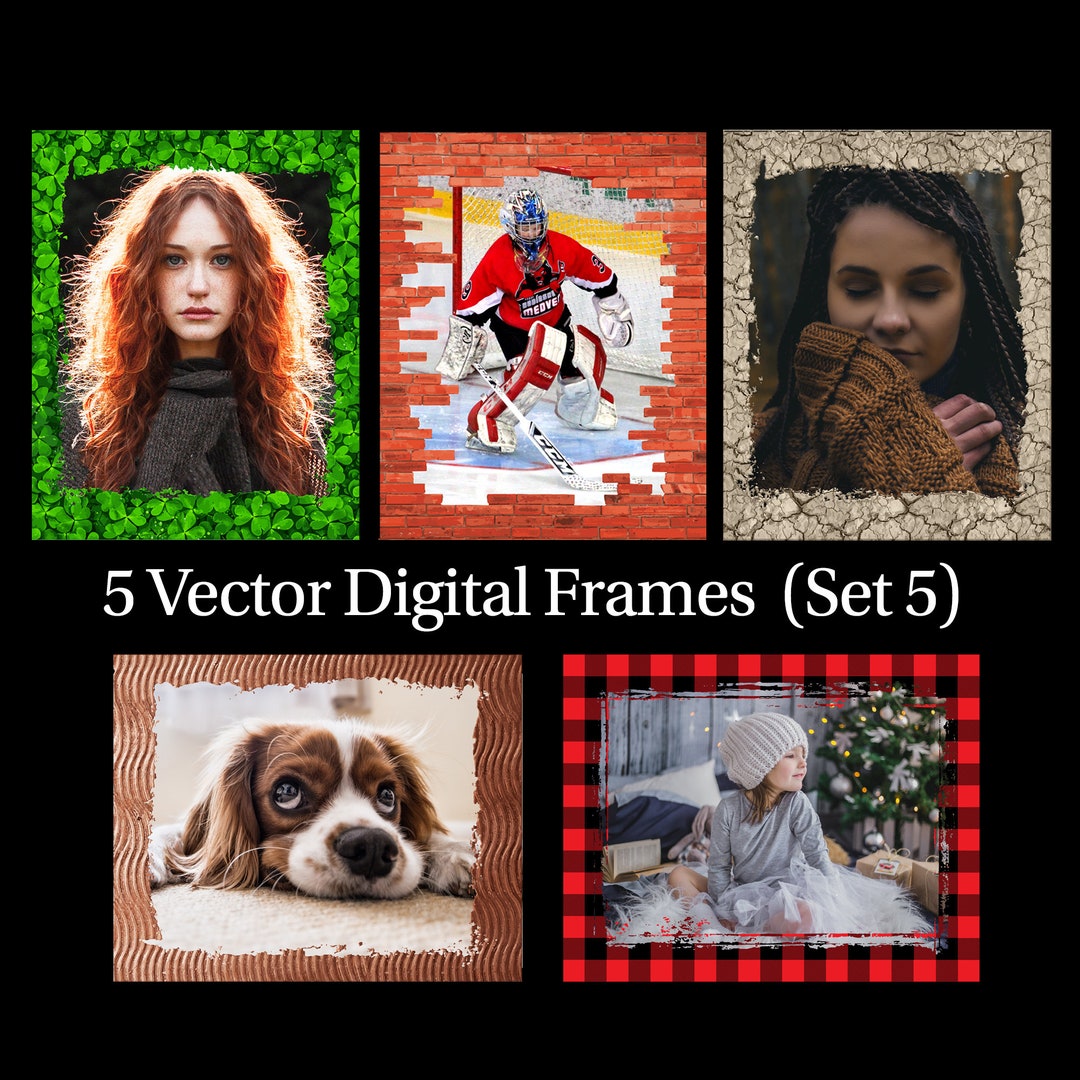 DIGITAL PHOTO FRAME (set 5) Vector Overlays - Svg - Clip Art - Cut File ...