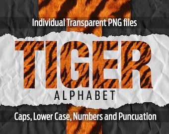 TIGER Alphabet #23: Druckbare transparente Png-Dateien - Clip Art - geschnittene Dateien - Cricut, Sublimation - Overlays - digitaler Download.