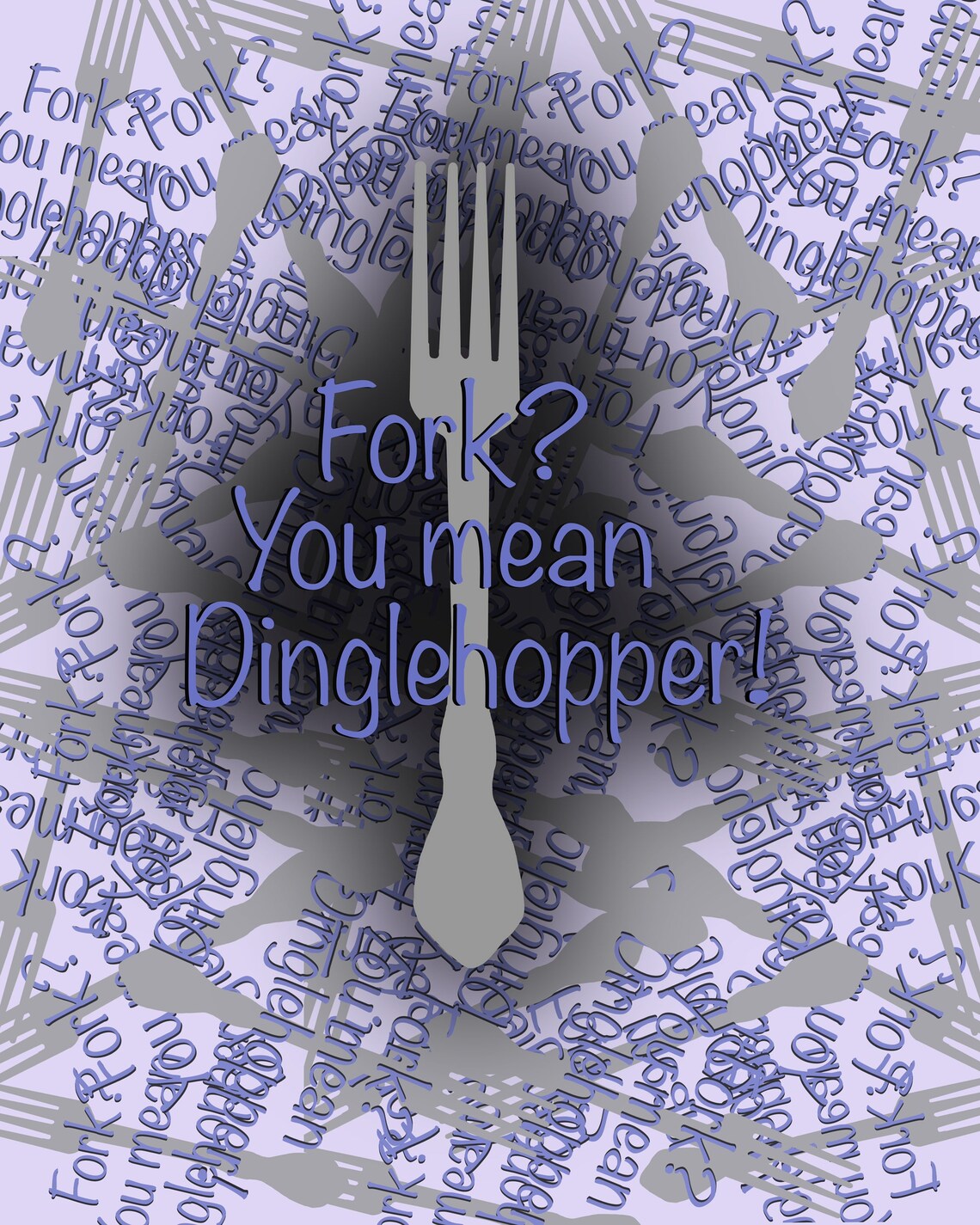 Fork You Mean Dinglehopper Sticker Etsy