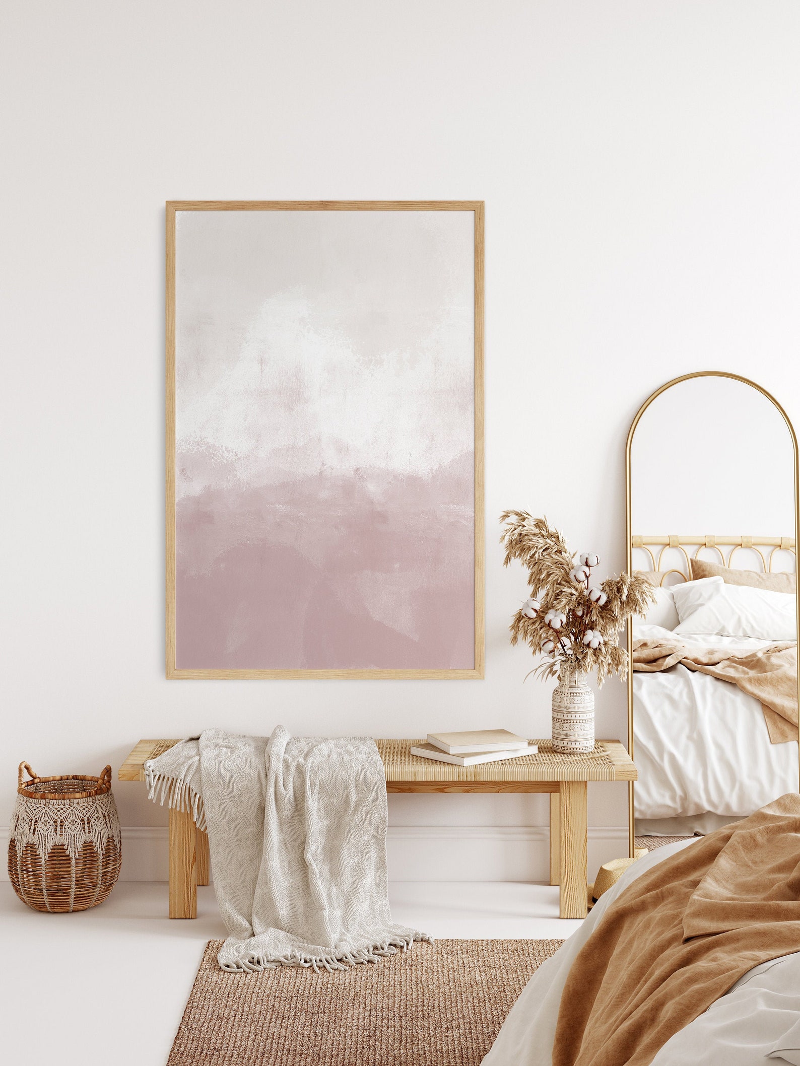 Dusty Rose Abstract Wall Art Instant Download Mauve Decor Etsy