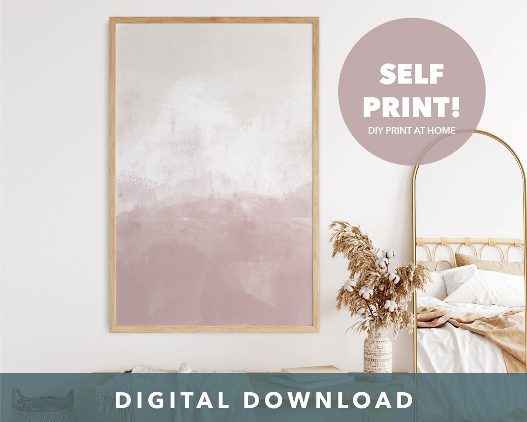 Dusty Rose Abstract Wall Art Instant Download Mauve Decor Etsy