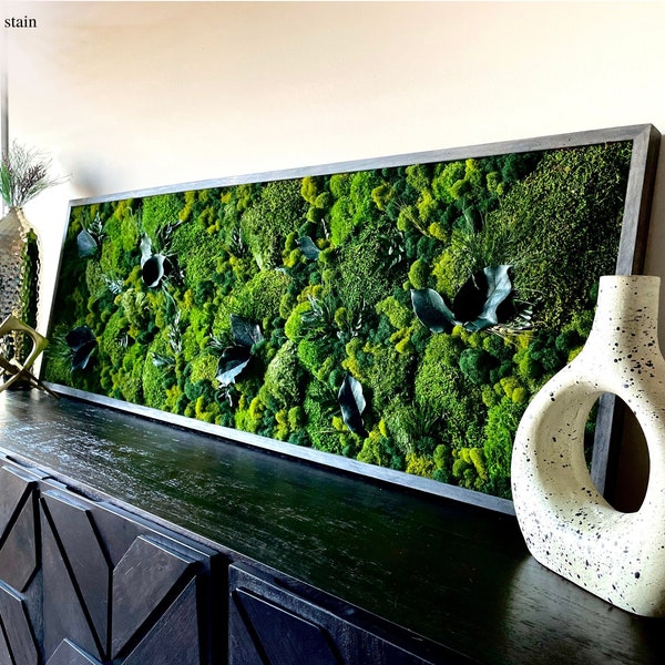 Moss Wall Art, Large Living Wall, Preserved Moss Artwork, Framed Plant Decor, Real Moss Art Frame, Housewarming Gift, Unique Office Decor