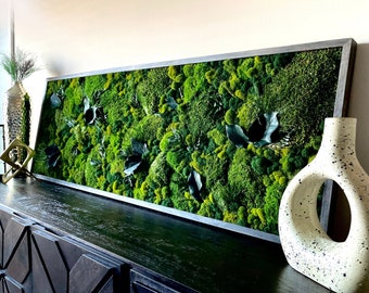 Moss Wall Art, Large Living Wall, Preserved Moss Artwork, Framed Plant Decor, Real Moss Art Frame, Housewarming Gift, Unique Office Decor