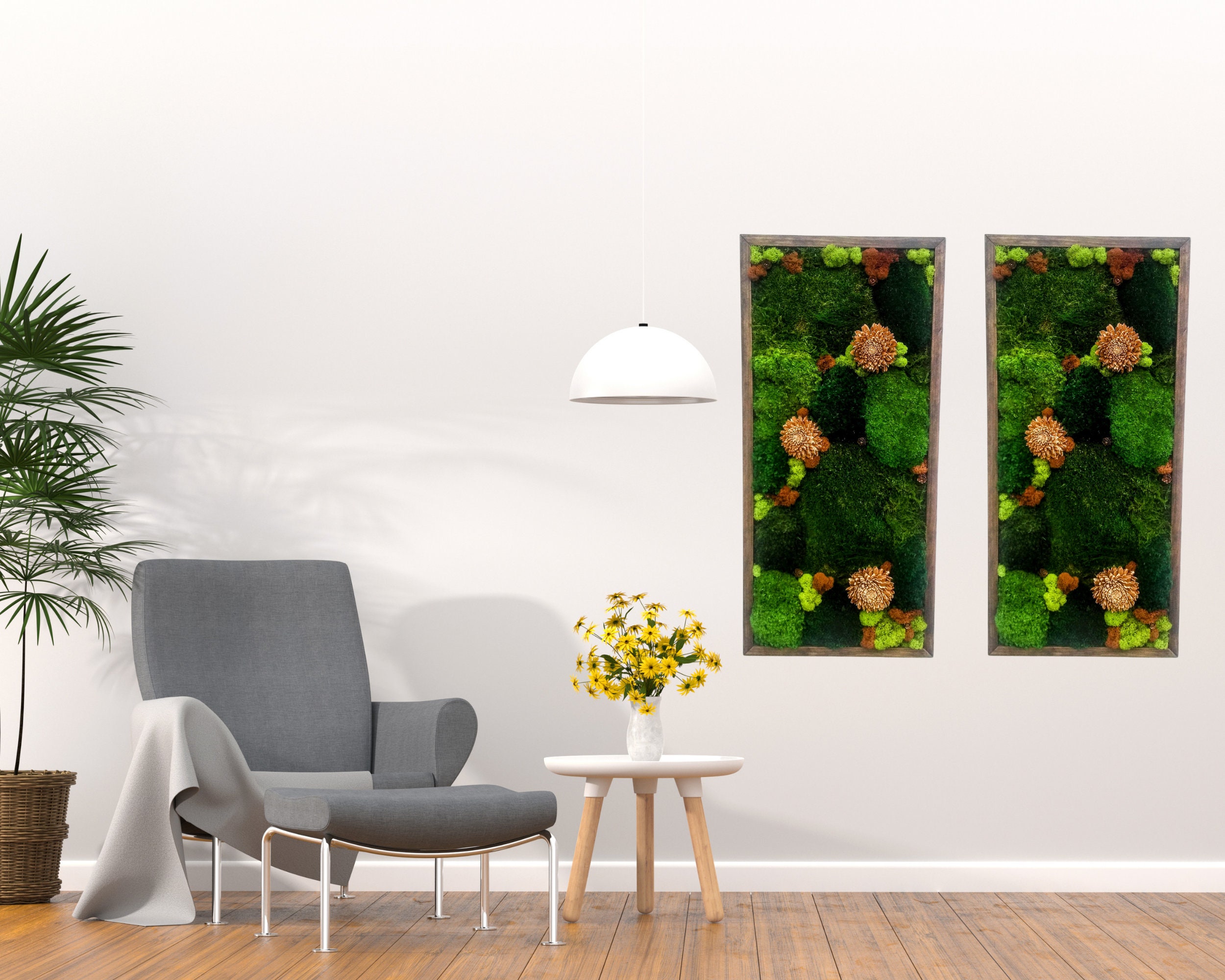 Moss Wall Art, Large Preserved Moss Decor, Living Plant Decor, Real Moss Art  Frame, Housewarming Gift 