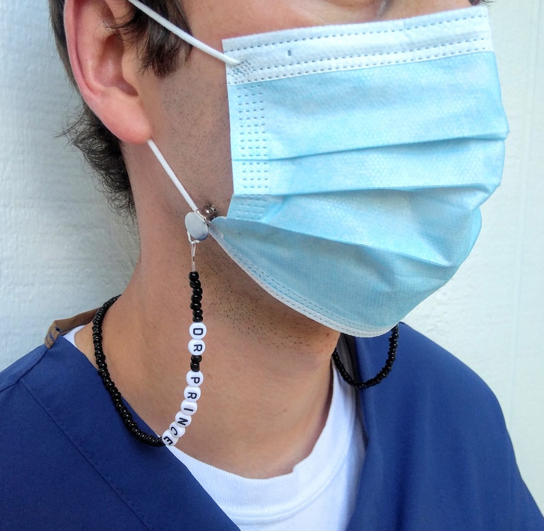 Face mask lanyard made in the USA beaded mask holder mask Etsy