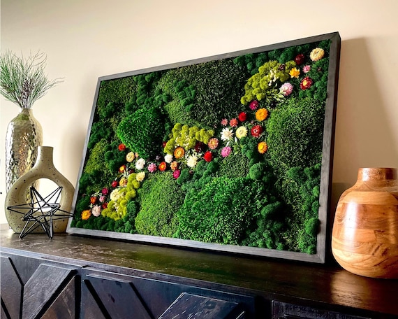 Moss Wall Art, Large Preserved Moss Decor, Living Plant Decor, Real Moss Art Frame, Housewarming Gift - Etsy