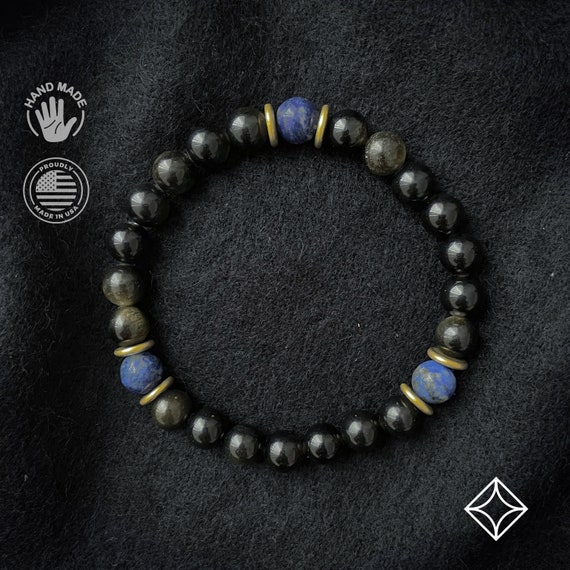Lapis lazuli on sale and black obsidian