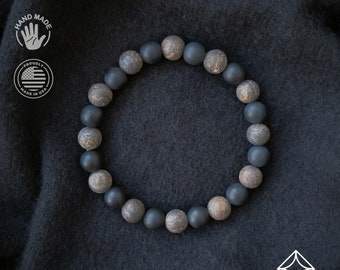 Onyx and Bronzite - Harmony Bracelet - 8mm