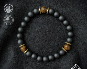 オニキスブレスレット 925シルバー オニキスブレスレット 細身