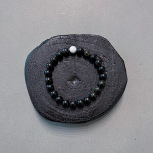 Schwarzer Obsidian Armband, Herrenarmband, Damenarmband - Schilde gegen Negativität, Stretcharmband, Heilungsarmband, 8 mm Perlen