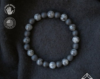 Onyx and Larvikite - Harmony Bracelet - 8mm