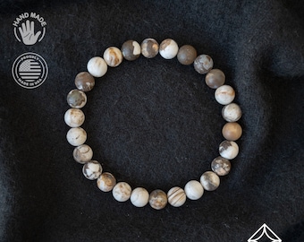 Rare Wooden Opal Bracelet - Men Bracelet - Men Women Jewelry - Stretch Bracelet - Men Bead Bracelet - Heal Bracelet - 8mm beads