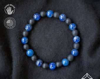 Onyx et Lapis Lazuli - Bracelet Harmony - 8 mm