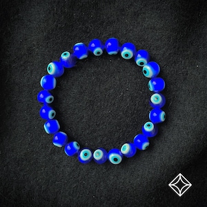 Evil Eye Bracelet - Deflects Negative Energy, Stretch Bracelet, Healing Bracelet, 8mm beads
