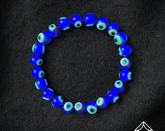 Evil Eye Bracelet - Deflects Negative Energy, Stretch Bracelet, Healing Bracelet, 8mm beads