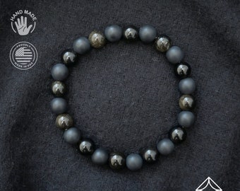 Onyx and Obsidian - Harmony Bracelet - 8mm