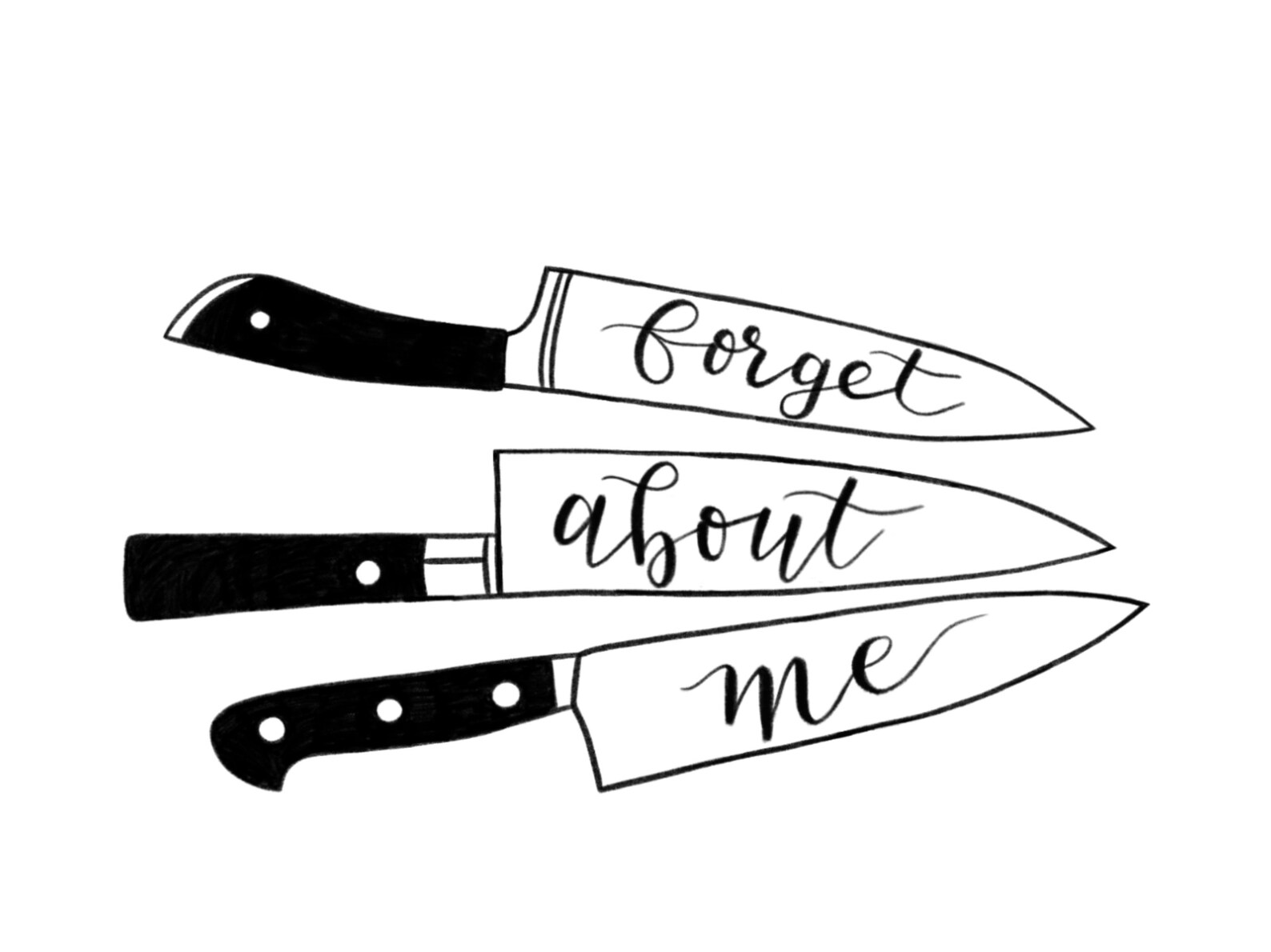 Black and White Knife Quote Removable Vinyl Decal Sticker Etsy