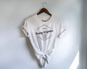 Bella Canvas 3001 Maqueta, Bella Canvas Ash Mockup, Boho Camiseta Maqueta