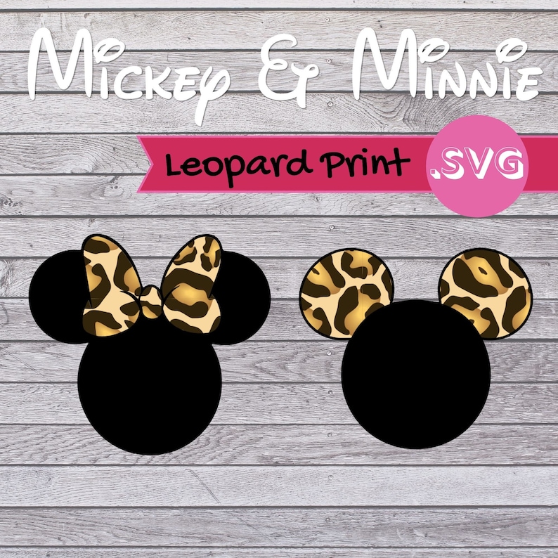 Leopard Print Mickey & Minnie Mouse SVG | Etsy
