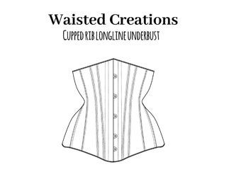 Cupped Rib - 6 panel underbust corset pattern by Waisted Creations. PDF/digital/print at home!