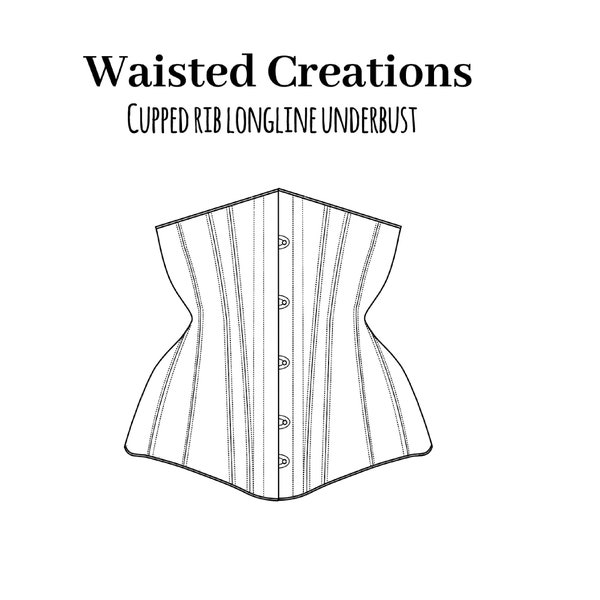 Cupped Rib - 6 panel underbust corset pattern by Waisted Creations. PDF/digital/print at home!